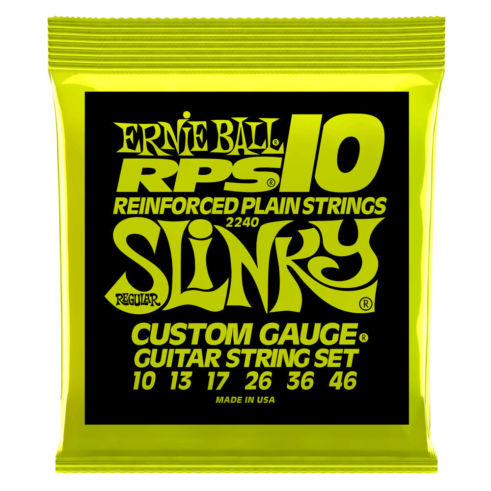 Ernie Ball 2240 Reinforced Regular Slinky Nickel Wound Electric Guitar Strings, 10-46