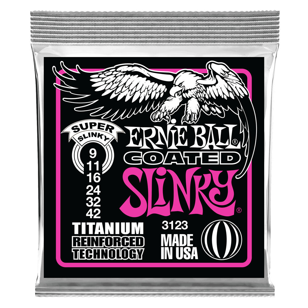 Ernie Ball 3123 Titanium RPS Nickel Wound Electric Guitar Strings, Super Slinky 9-42