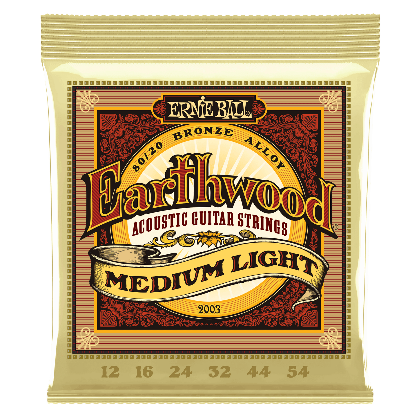 Ernie Ball Earthwood 80/20 Bronze Medium Light 12-54 Acoustic Guitar Strings