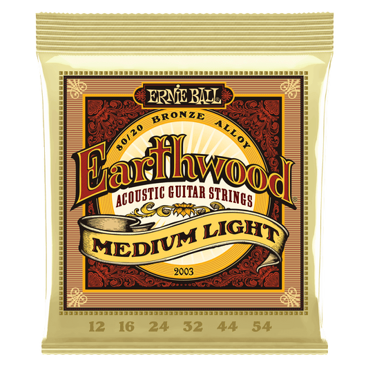 Ernie Ball Earthwood 80/20 Bronze Medium Light 12-54 Acoustic Guitar Strings