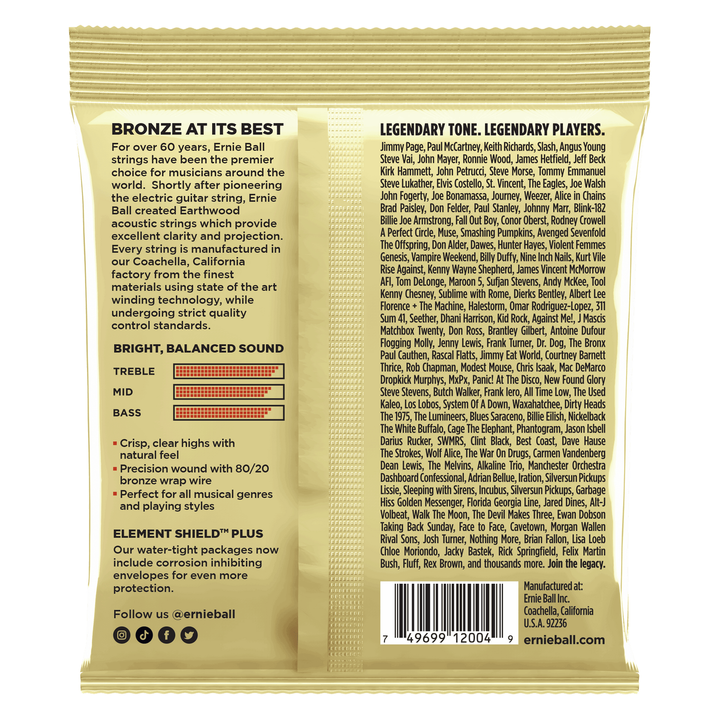 Ernie Ball Earthwood 80/20 Bronze Light 11-52 Acoustic Guitar Strings
