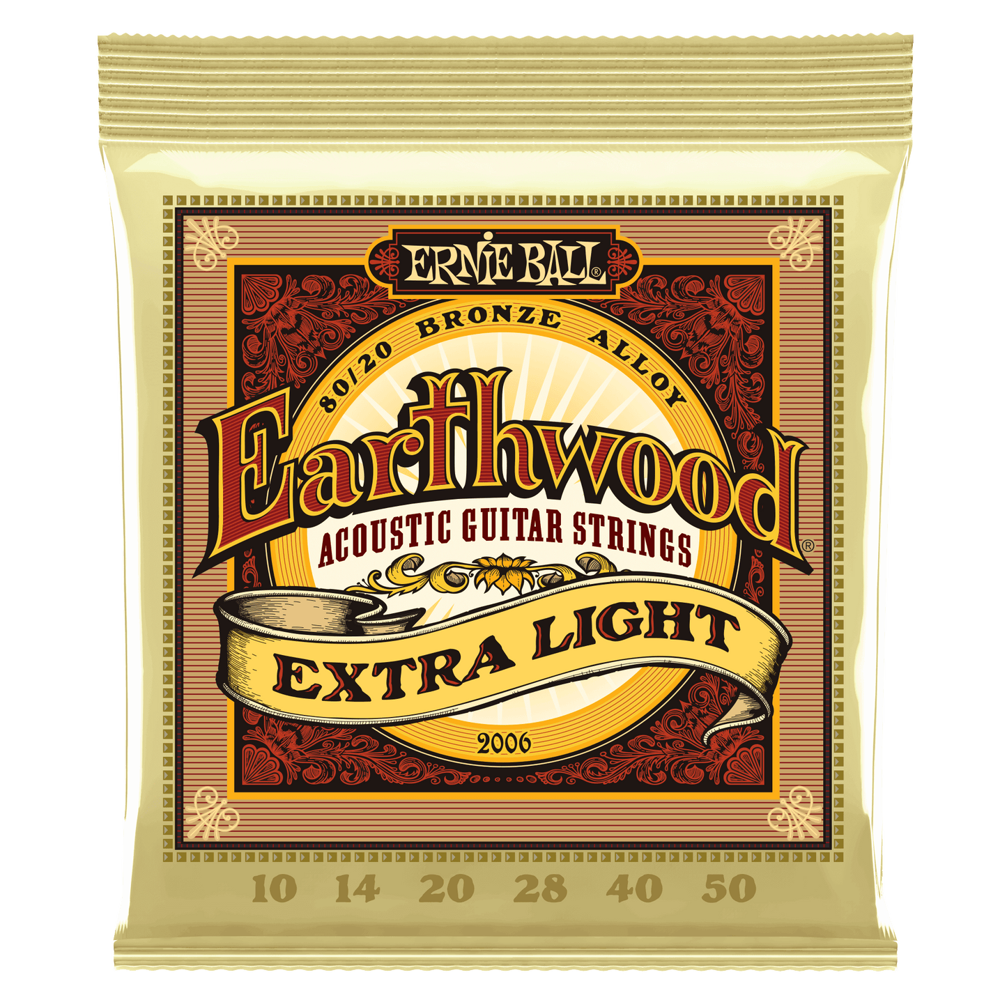 Ernie Ball Earthwood 80/20 Bronze Extra Light 10-50 Acoustic Guitar Strings