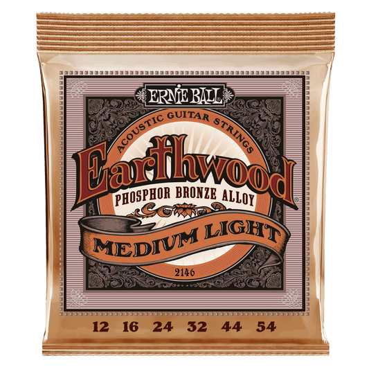 Ernie Ball Earthwood Phosphor Bronze Medium Light 12-54 Acoustic Guitar Strings