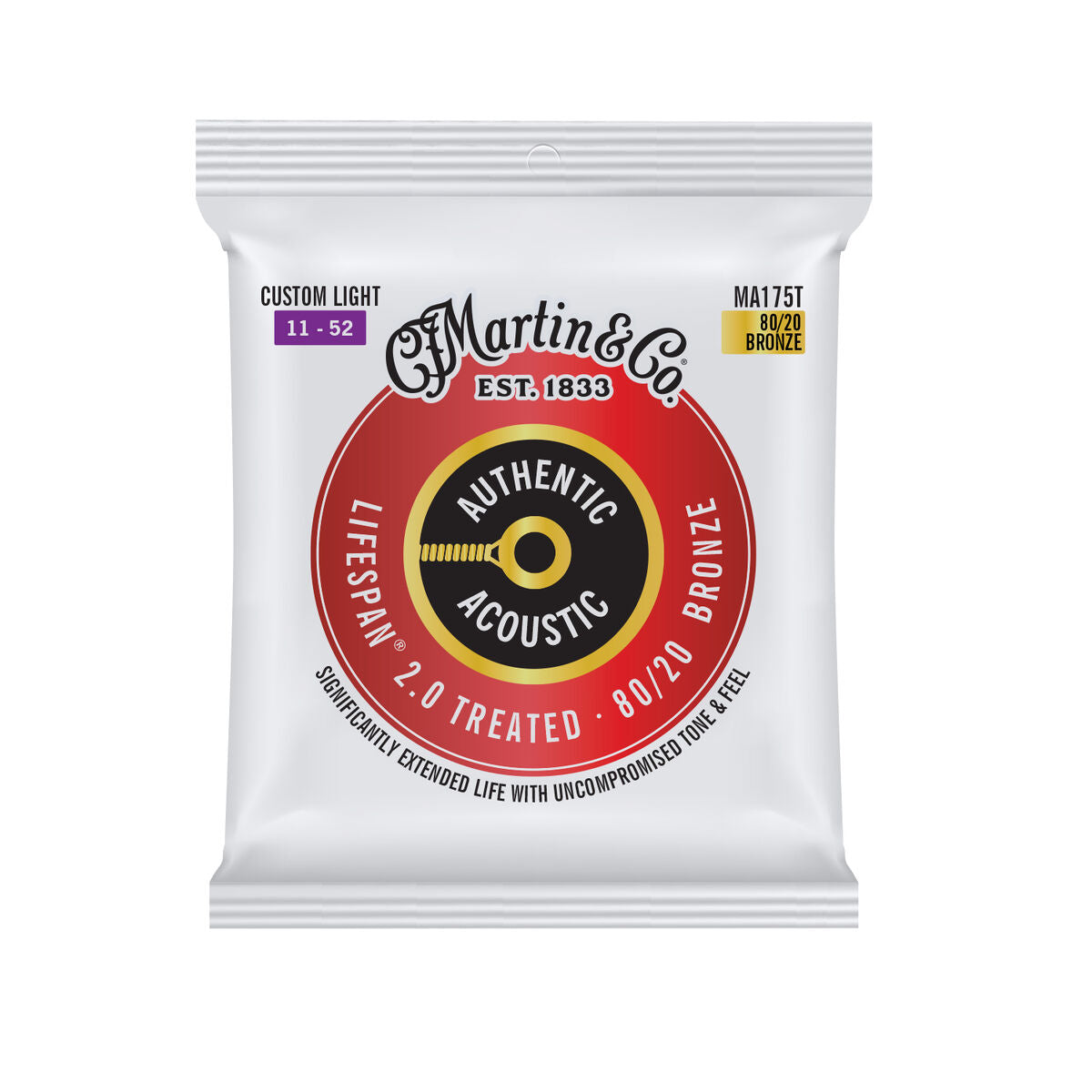 Martin MA175T Lifespan coated acoustic guitar strings pack