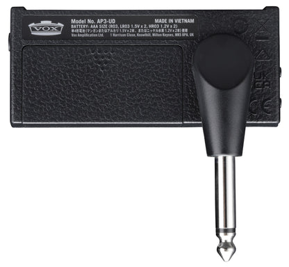 Vox amPlug 3 UK Drive headphone amplifier, rear view
